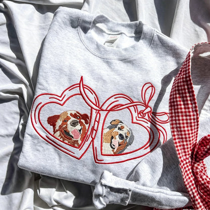 The Romantic Bow & Heart Personalized Pet Crewneck