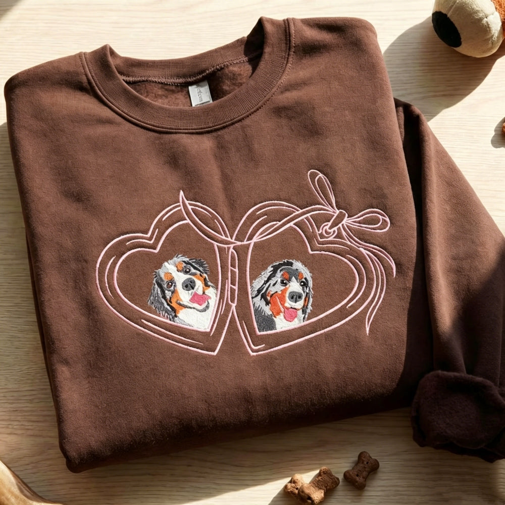 The Romantic Bow & Heart Personalized Pet Crewneck