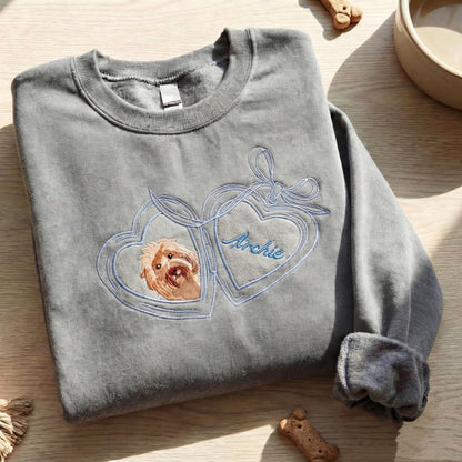 The Romantic Bow & Heart Personalized Pet Crewneck
