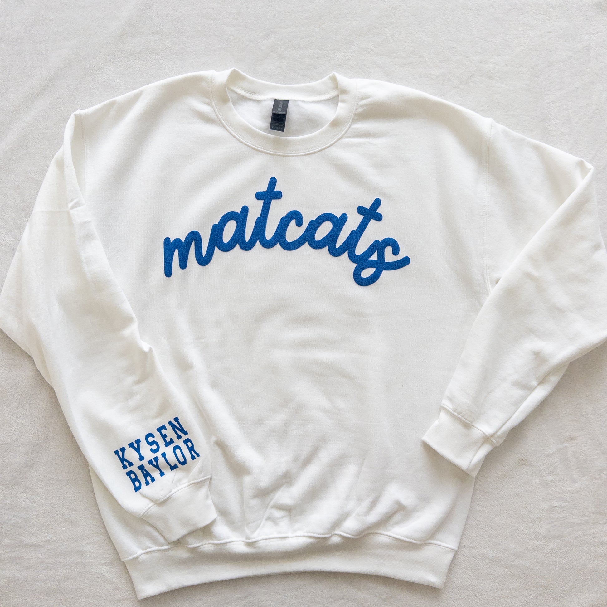 Personalized Custom Sports Puff Foam Print Crewneck Sweatshirt