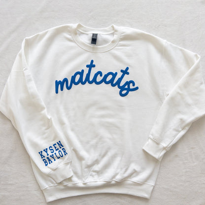 Personalized Custom Sports Puff Foam Print Crewneck Sweatshirt