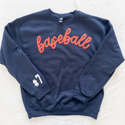 Personalized Custom Sports Puff Foam Print Crewneck Sweatshirt