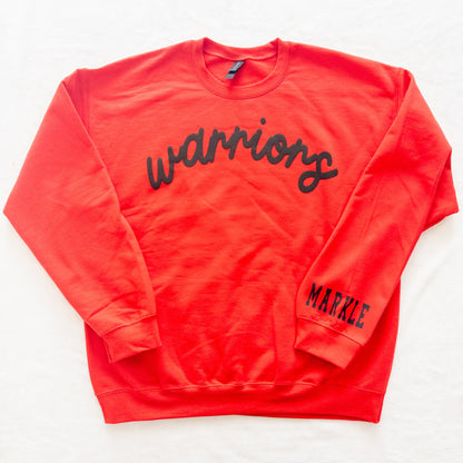 Personalized Custom Sports Puff Foam Print Crewneck Sweatshirt