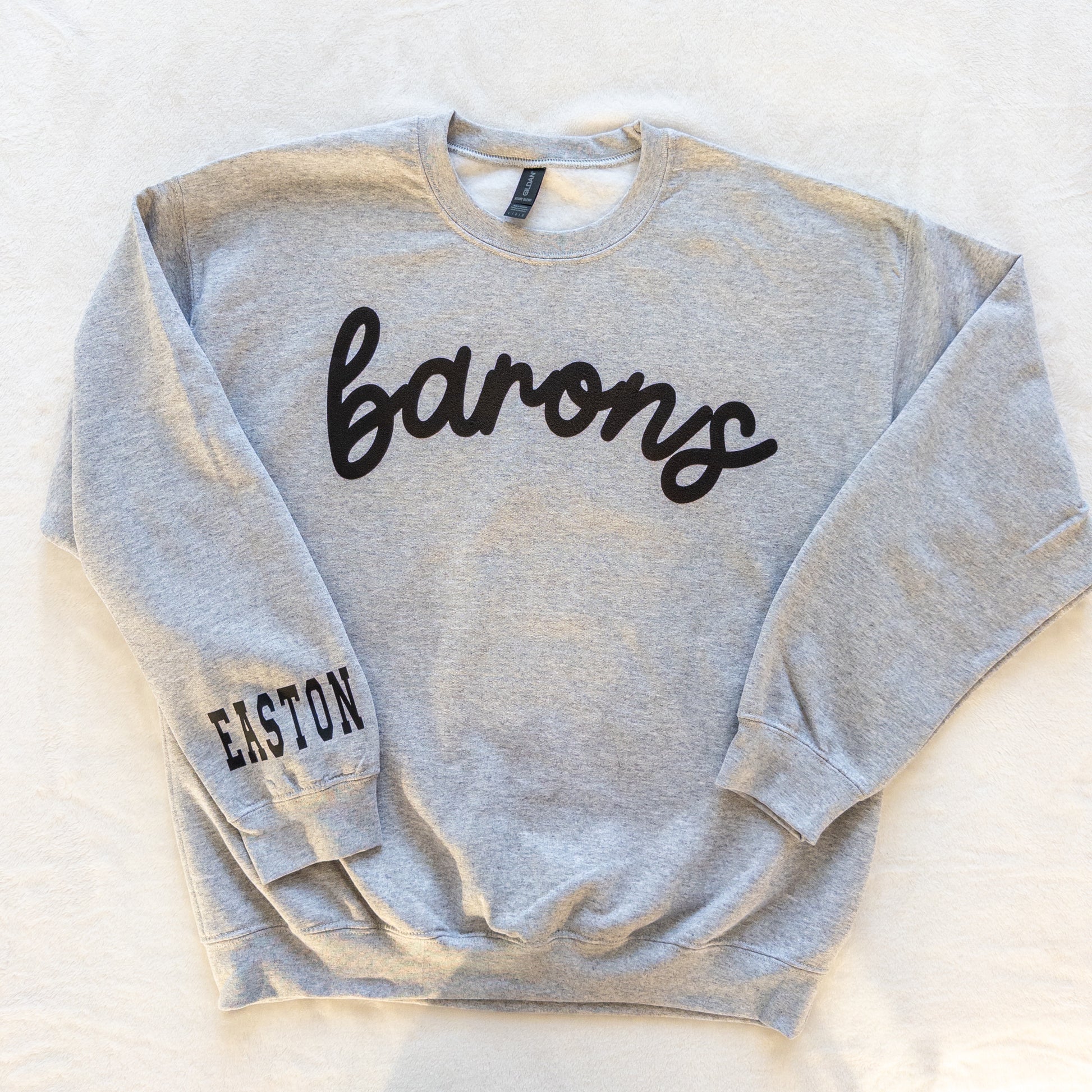 Personalized Custom Sports Puff Foam Print Crewneck Sweatshirt