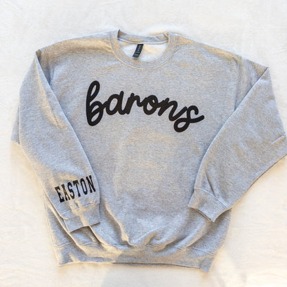 Personalized Custom Sports Puff Foam Print Crewneck Sweatshirt