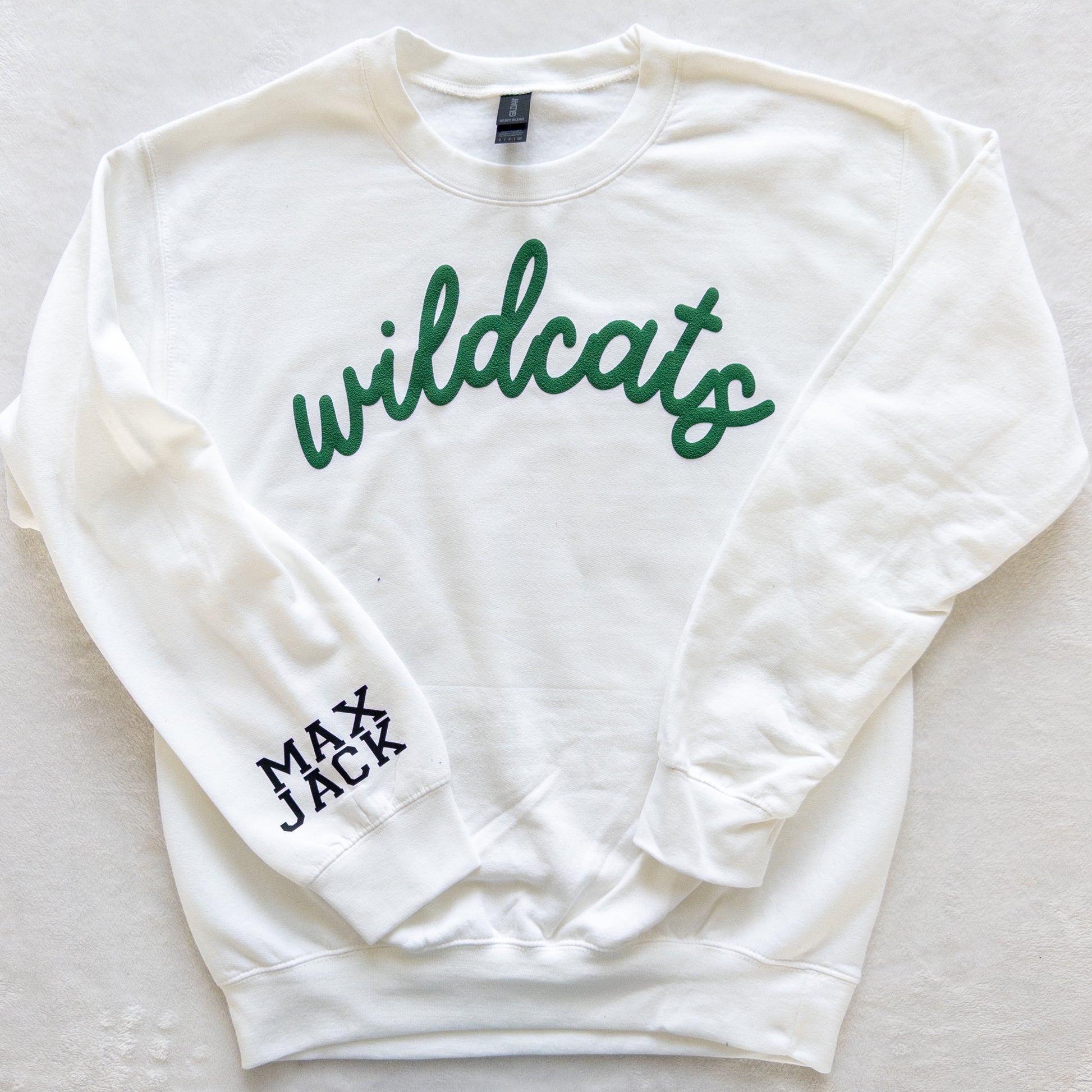 Personalized Custom Sports Puff Foam Print Crewneck Sweatshirt