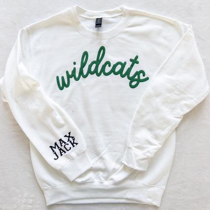 Personalized Custom Sports Puff Foam Print Crewneck Sweatshirt
