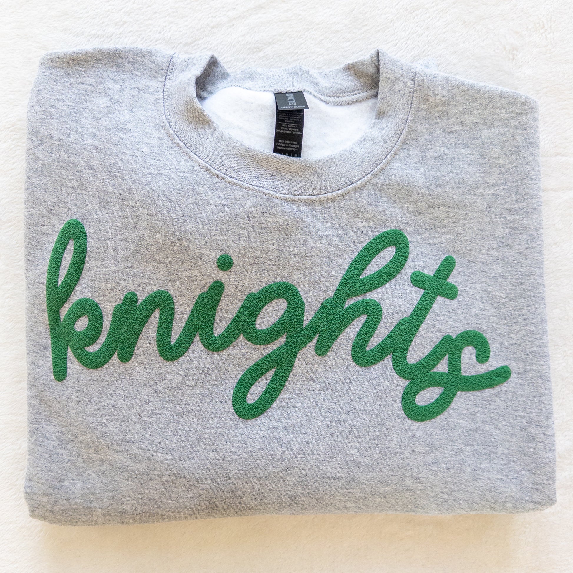 Personalized Custom Sports Puff Foam Print Crewneck Sweatshirt