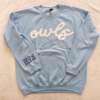 Personalized Custom Sports Puff Foam Print Crewneck Sweatshirt