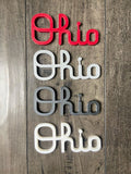 3D Printed Script Ohio Decorative Art