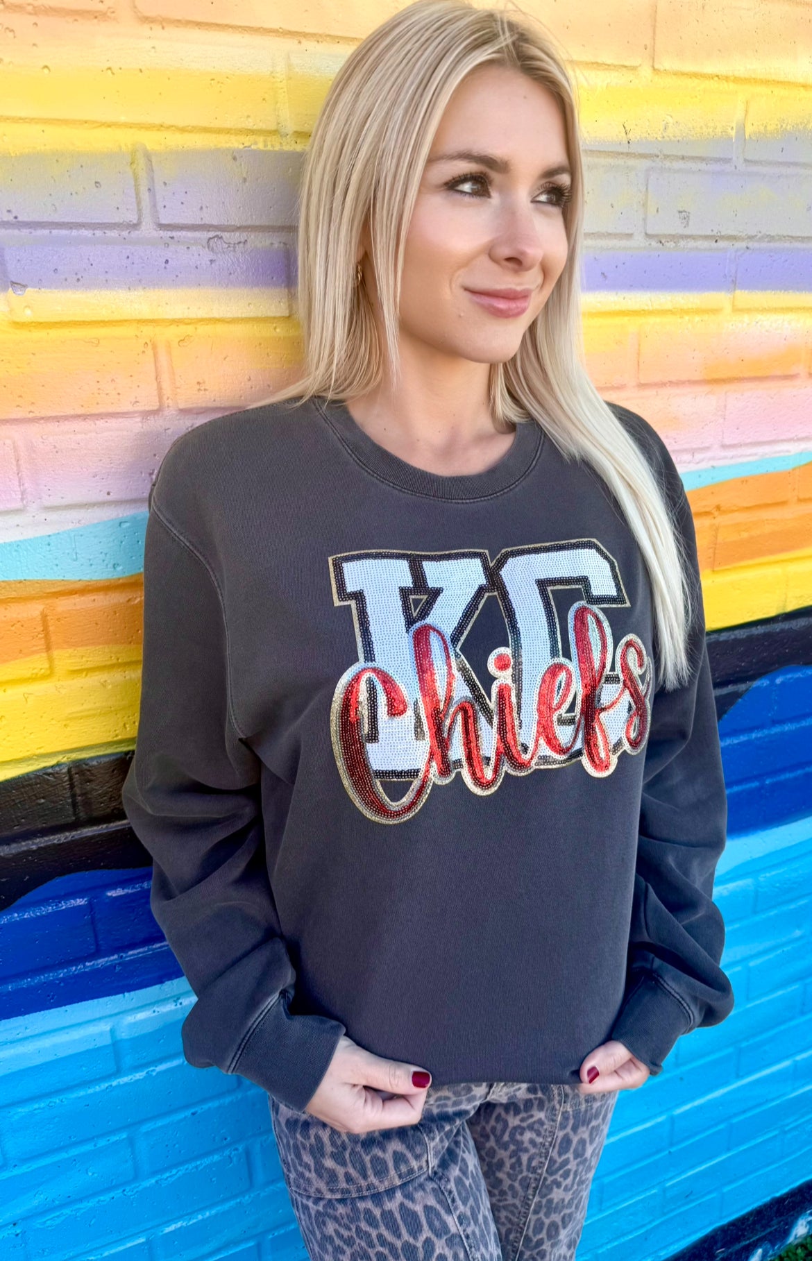 Bling Rhinestone Football Fan Sweatshirt