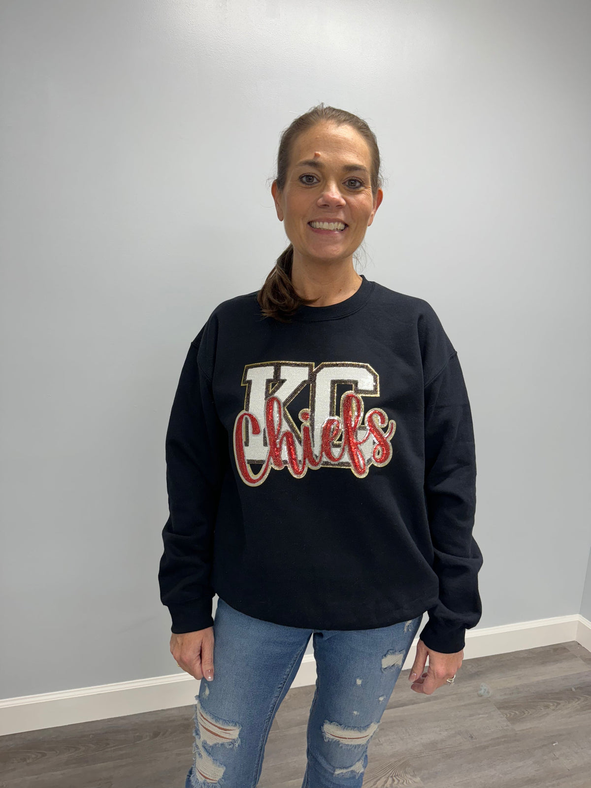 Bling Rhinestone Football Fan Sweatshirt