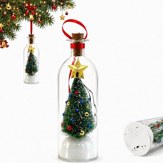 Recordable Christmas Tree Bottle Ornament
