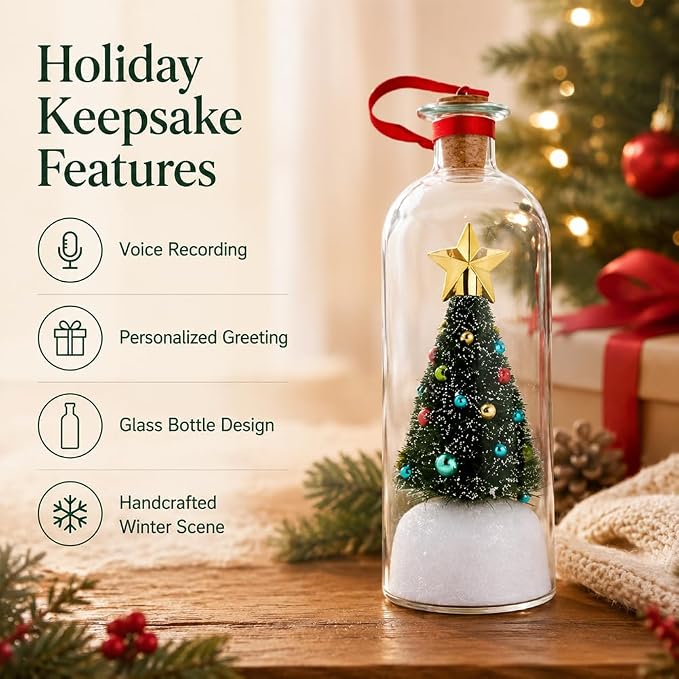 Recordable Christmas Tree Bottle Ornament