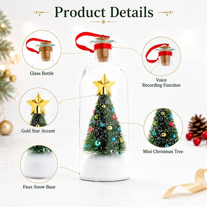 Recordable Christmas Tree Bottle Ornament