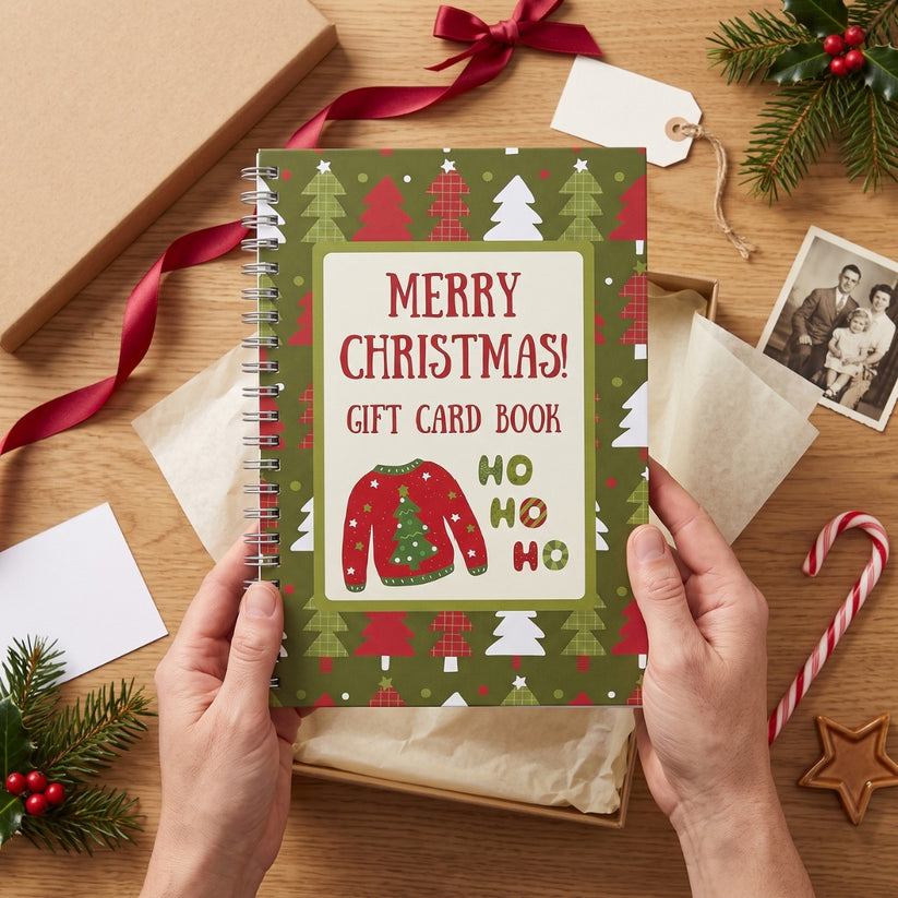 Christmas Spiral Gift Card Book