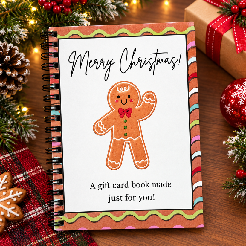 Christmas Spiral Gift Card Book