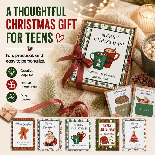 Christmas Spiral Gift Card Book