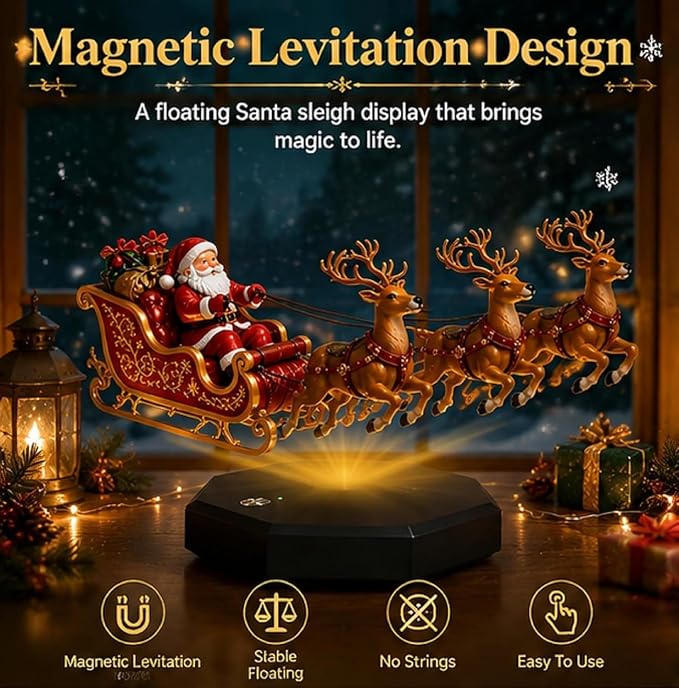 Santa Sleigh Reindeer Tabletop Ornament