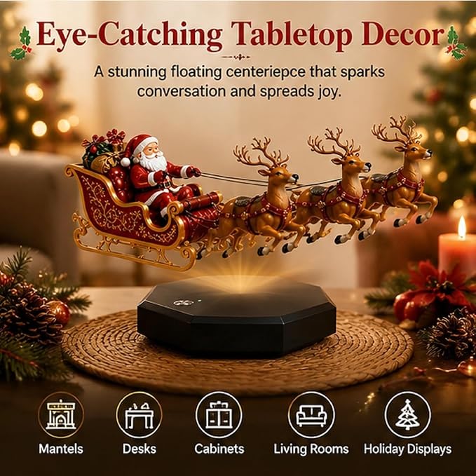 Santa Sleigh Reindeer Tabletop Ornament