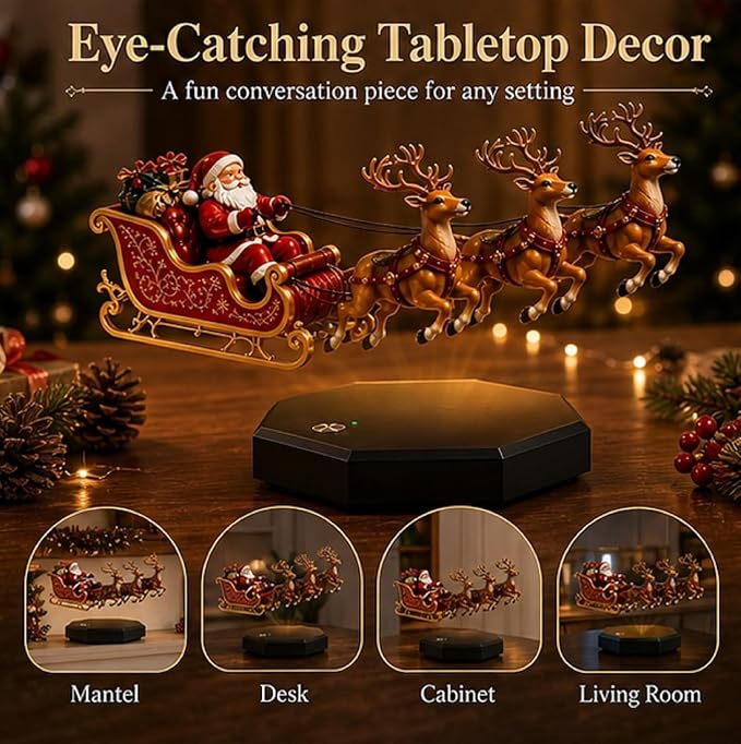 Santa Sleigh Reindeer Tabletop Ornament