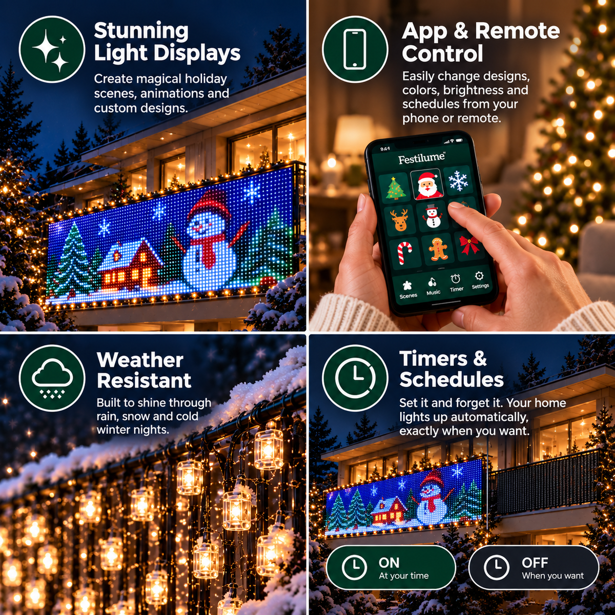 Smart Animated LED Curtain Lights