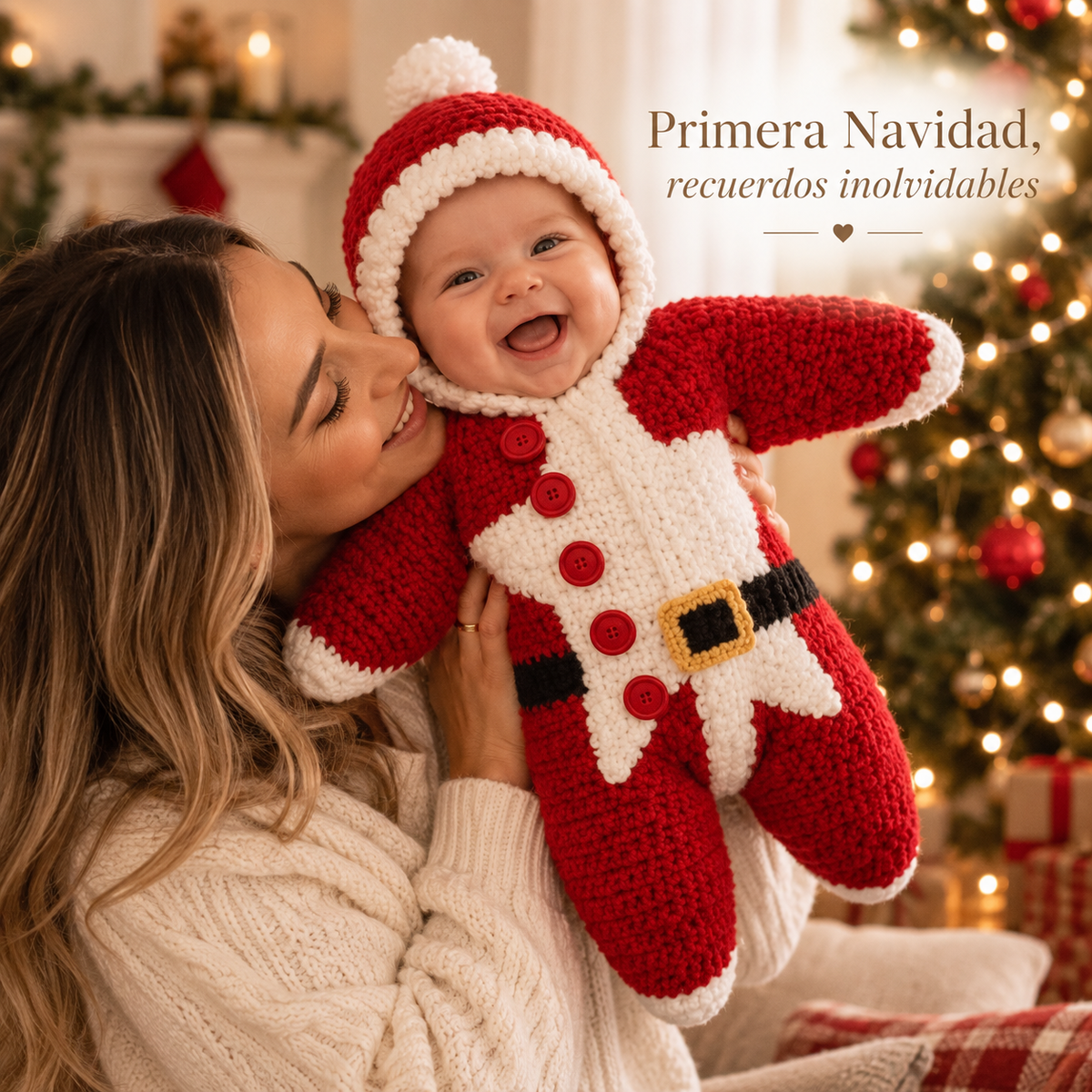 Baby Santa Star Knit Romper