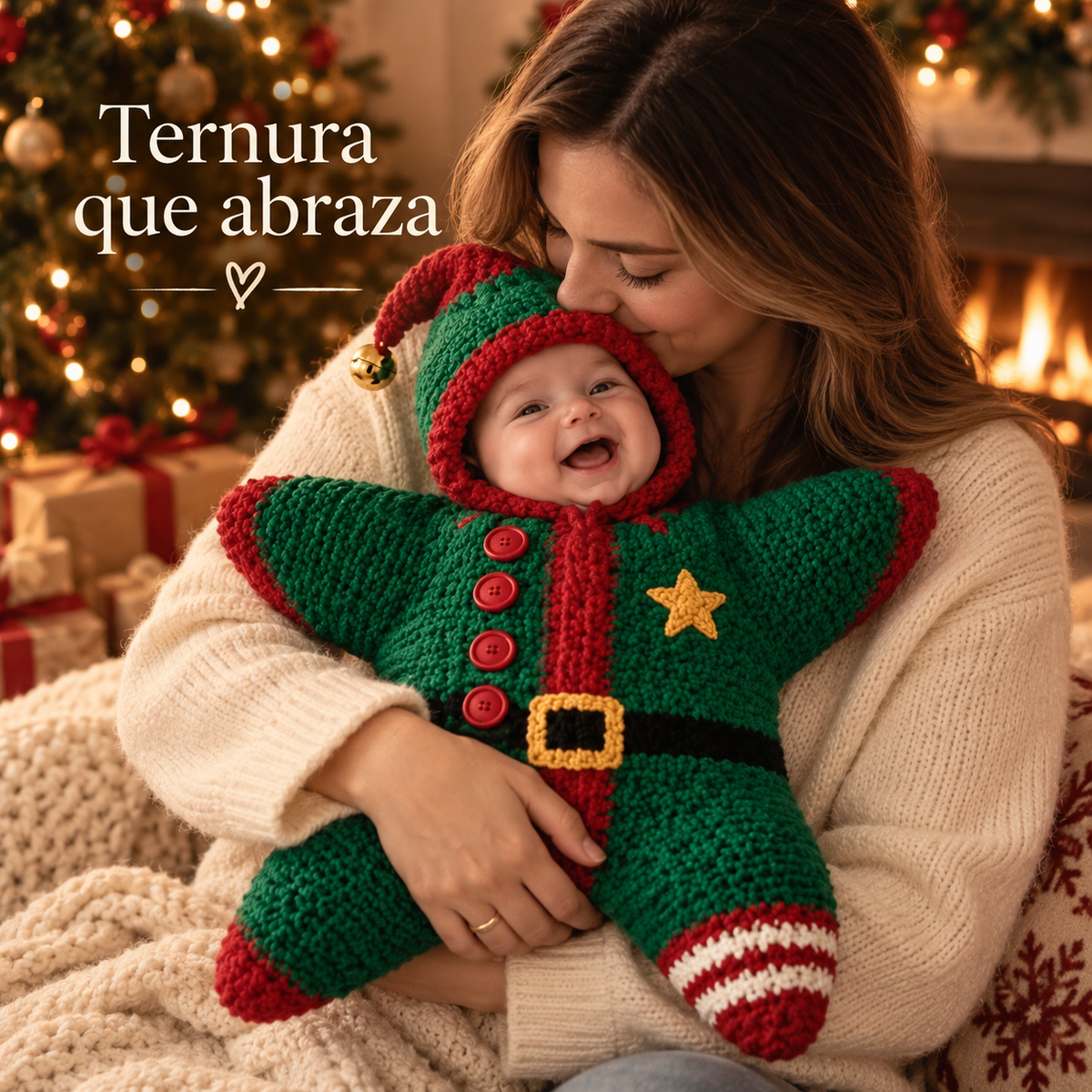 Baby Santa Star Knit Romper