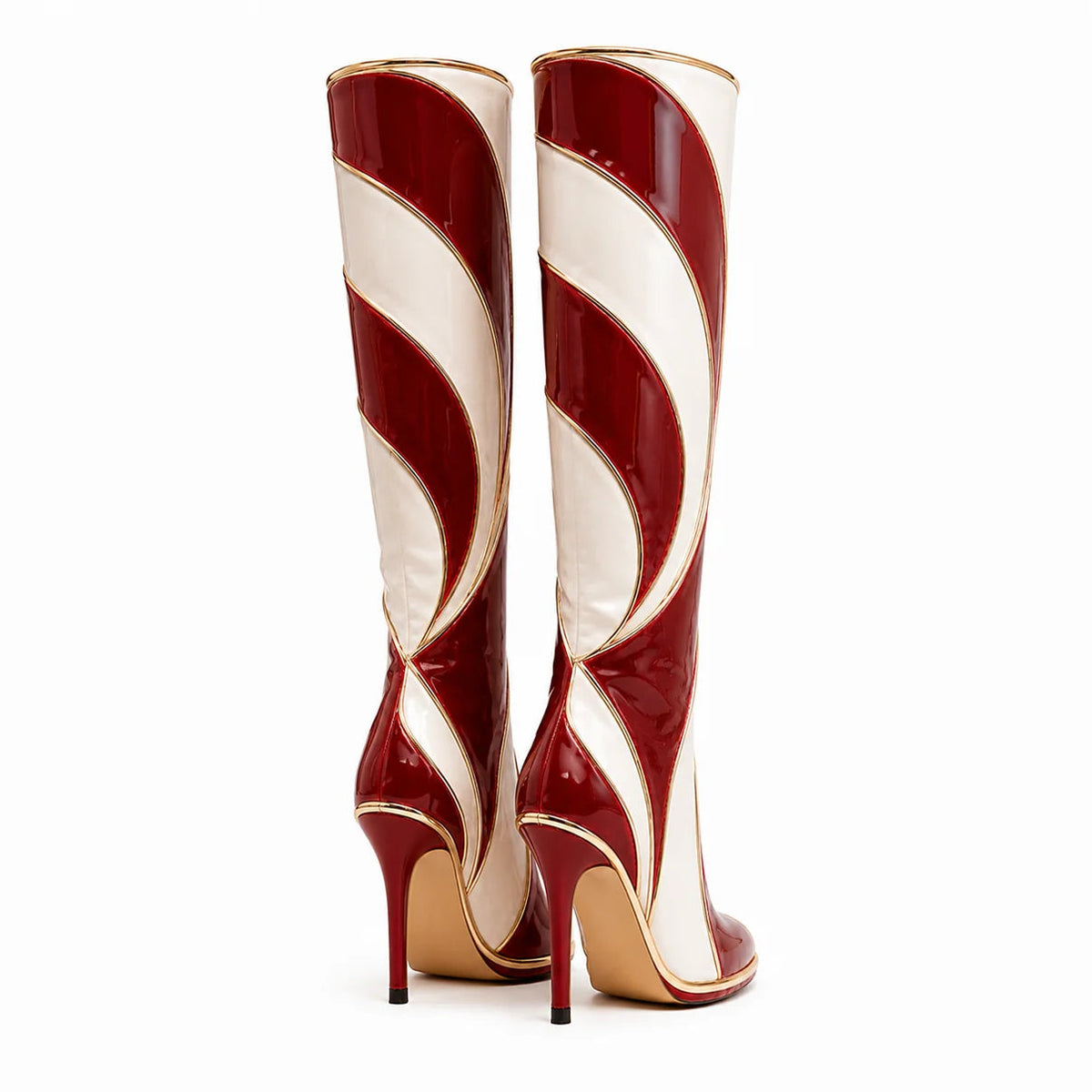 Candy Cane Swirl Knee High Boots