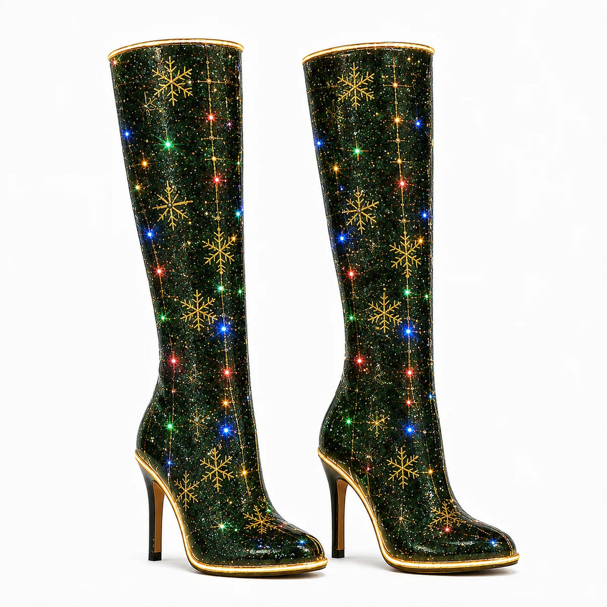 Candy Cane Swirl Knee High Boots