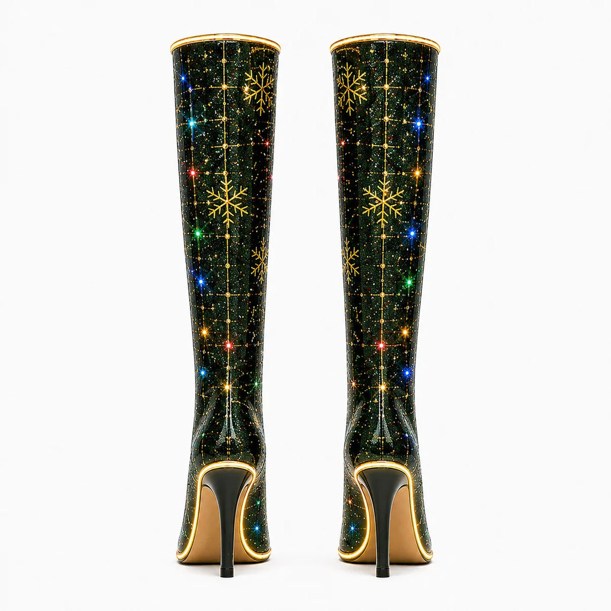 Candy Cane Swirl Knee High Boots