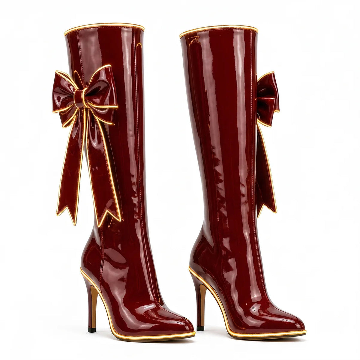 Candy Cane Swirl Knee High Boots