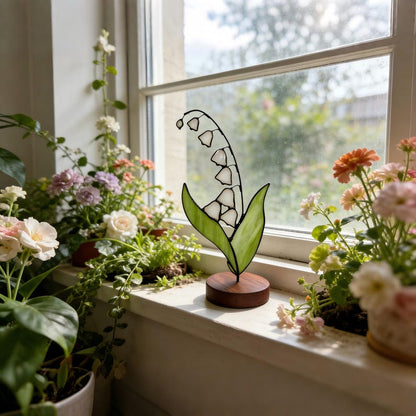 Handmade Stained Glass Flower Desk Suncatcher