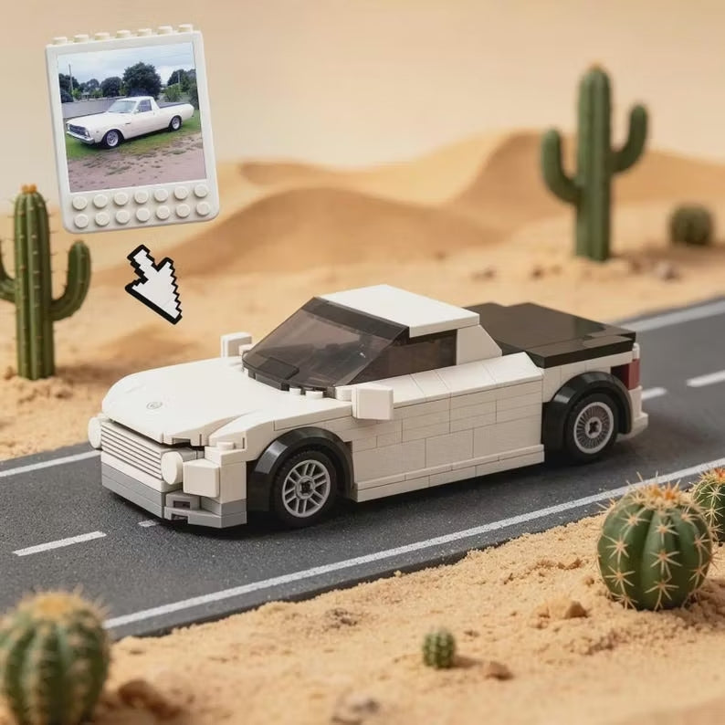 Personalized Photo-to-Car Brick Model, Custom Mini Replica of Your Vehicle