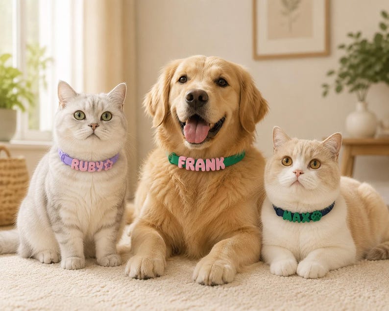 Personalized 3D Name Silicone Dog Collar