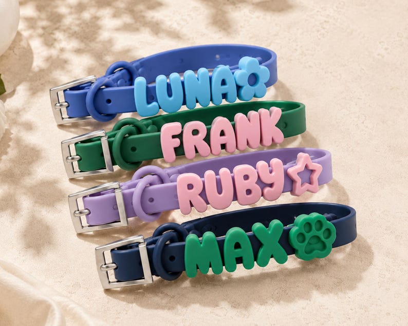 Personalized 3D Name Silicone Dog Collar