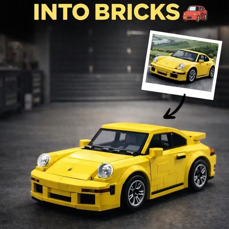 Personalized Photo-to-Car Brick Model, Custom Mini Replica of Your Vehicle