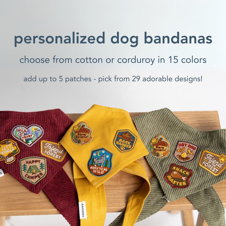 Personalized Adventure Patch Dog Bandana