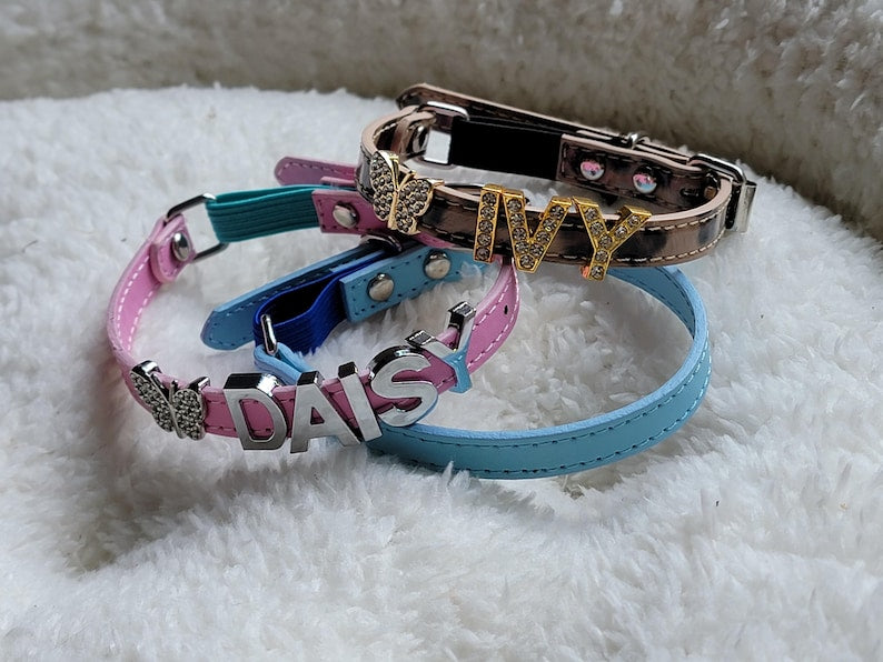 Personalized Bling Name Cat Collar