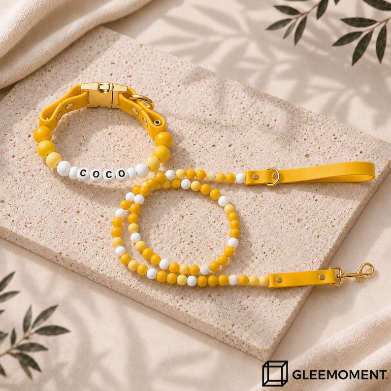 Personalized Beaded Name Collar & Leash