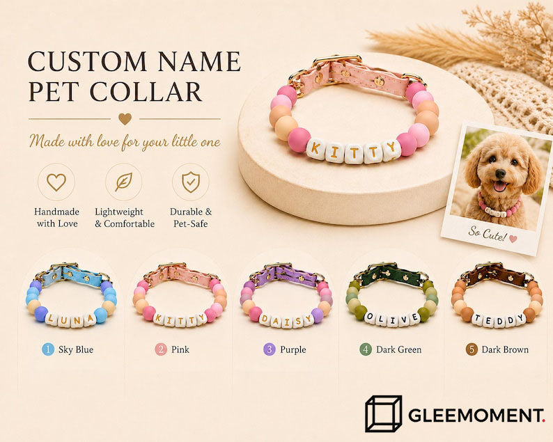 Personalized Beaded Pet Collar