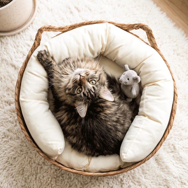 Personalized Chunky Chenille Pet Bed Basket