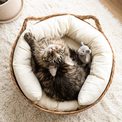 Personalized Chunky Chenille Pet Bed Basket