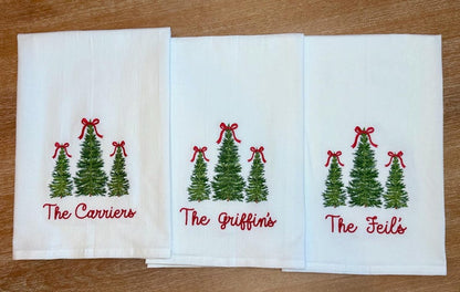 Personalized Christmas Embroidered Kitchen Towel