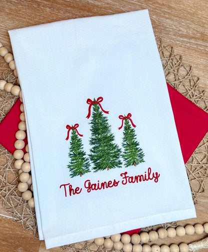 Personalized Christmas Embroidered Kitchen Towel