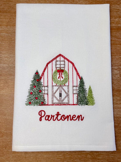 Personalized Christmas Embroidered Kitchen Towel