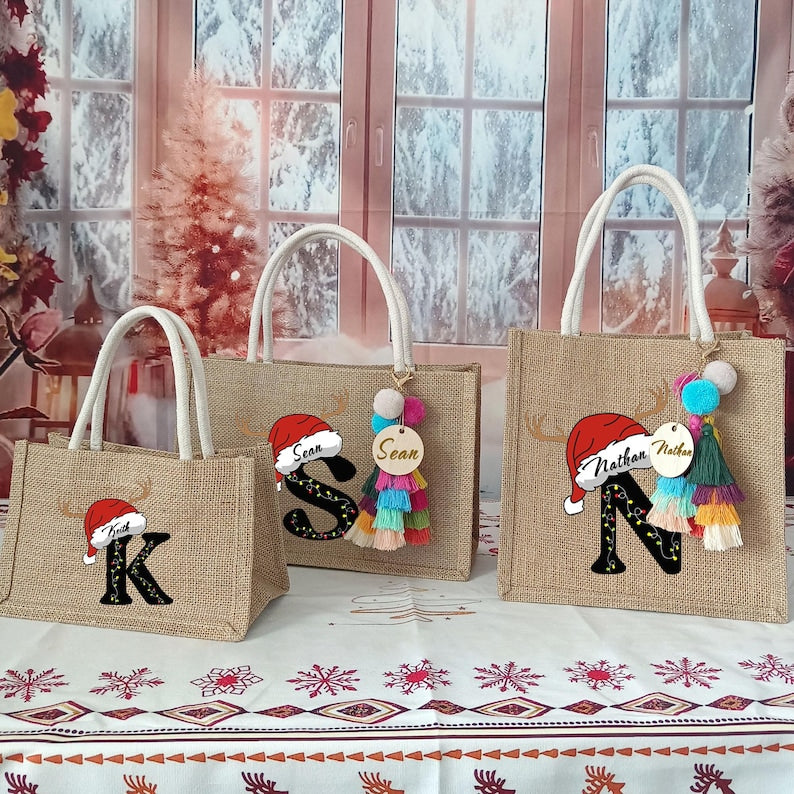 Personalized Christmas Monogram Gift Bag