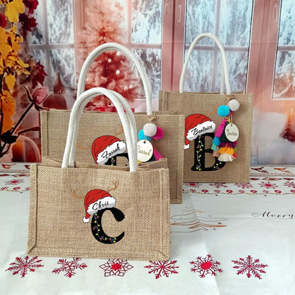 Personalized Christmas Monogram Gift Bag