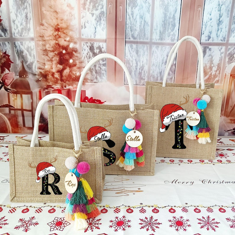 Personalized Christmas Monogram Gift Bag