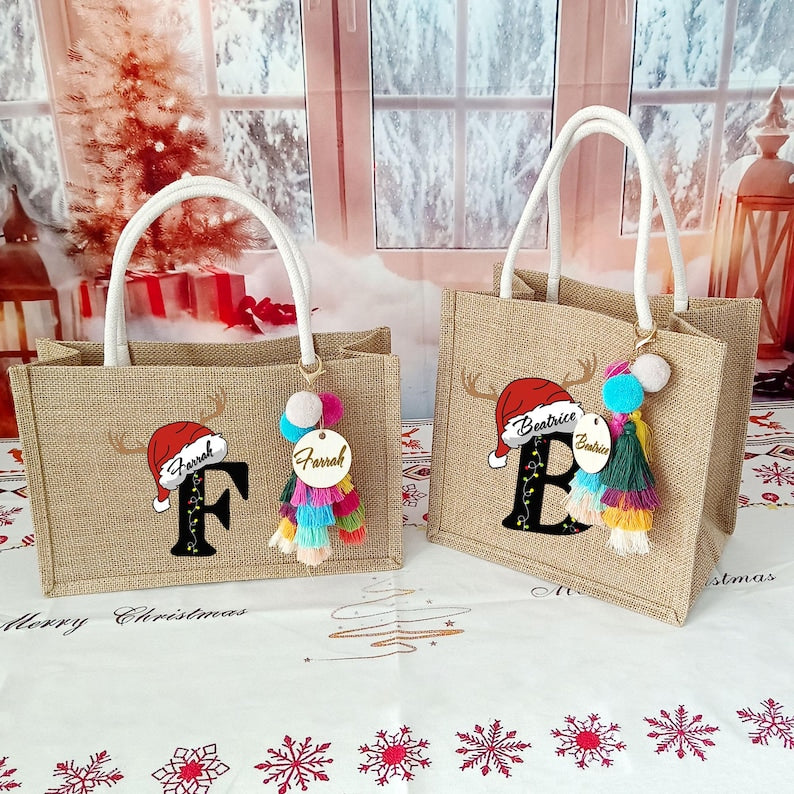 Personalized Christmas Monogram Gift Bag